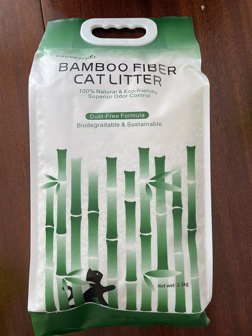 Bamboo litter package front — original photograph rotated upright