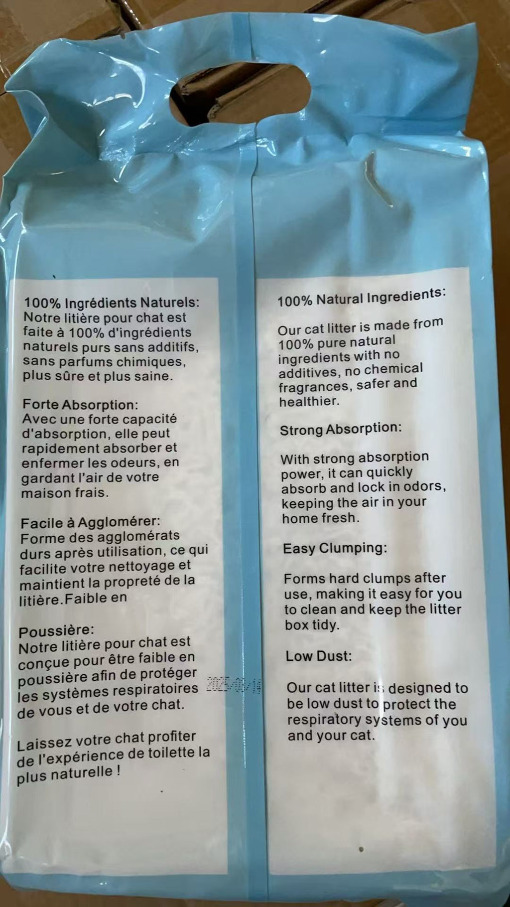 Tofu litter branded packaging back — packaging reference only; currently ships in clear bags